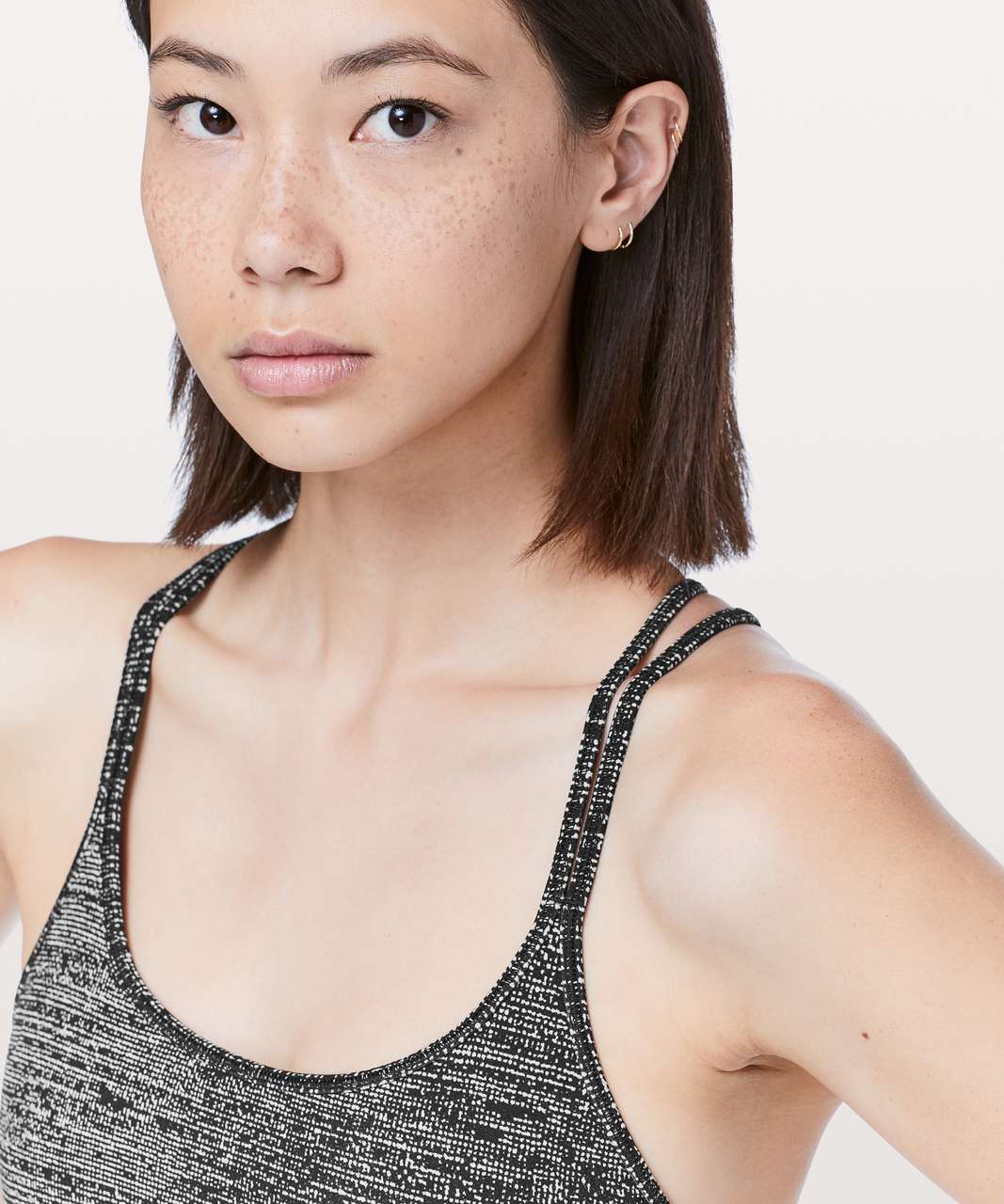 Lululemon Flow Y Bra *Nulu - Twillines Ice Grey Black - lulu fanatics