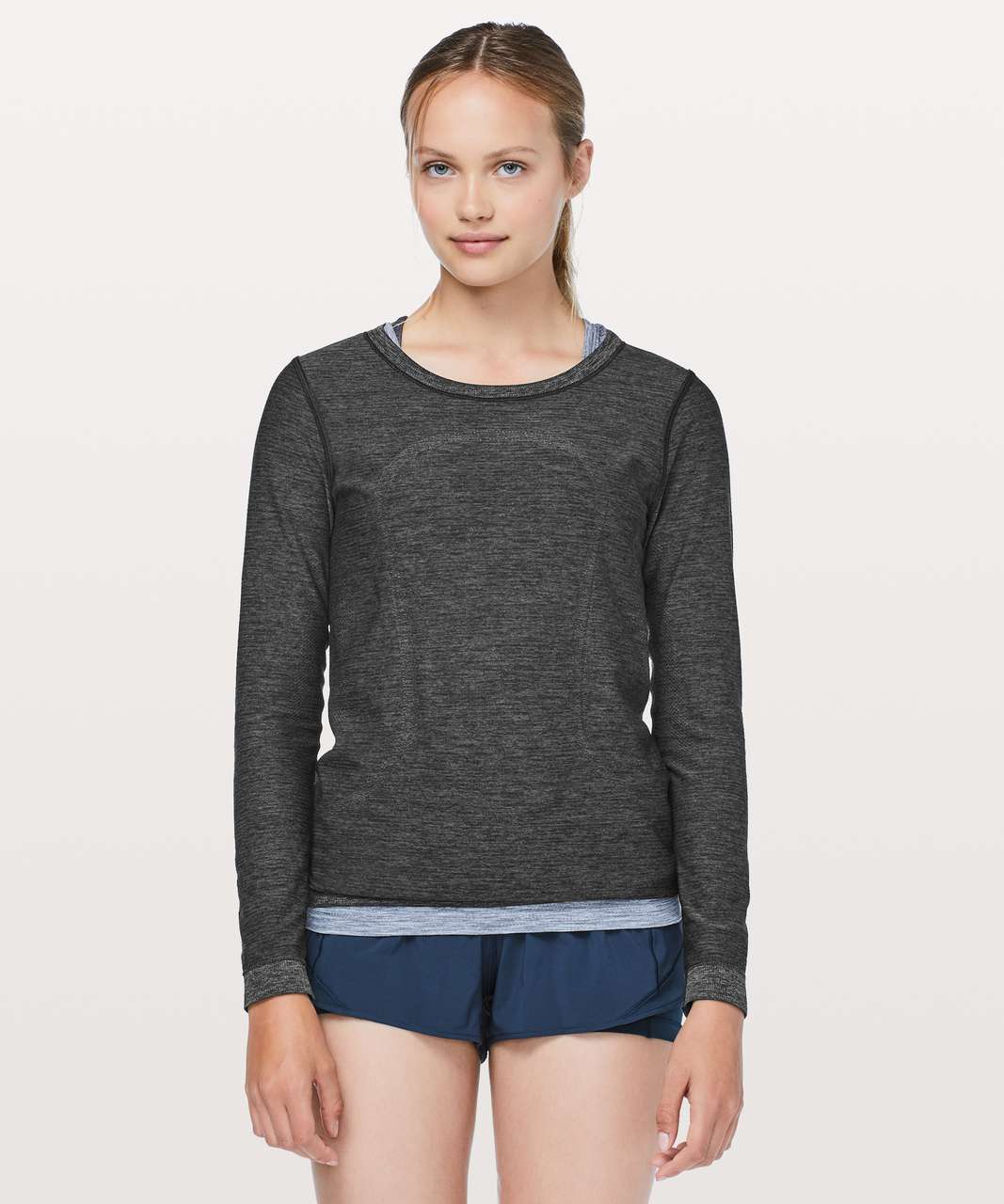 Lululemon Swiftly Tech Long Sleeve (Breeze) *Relaxed Fit - Gatsby Blue /  Black - lulu fanatics