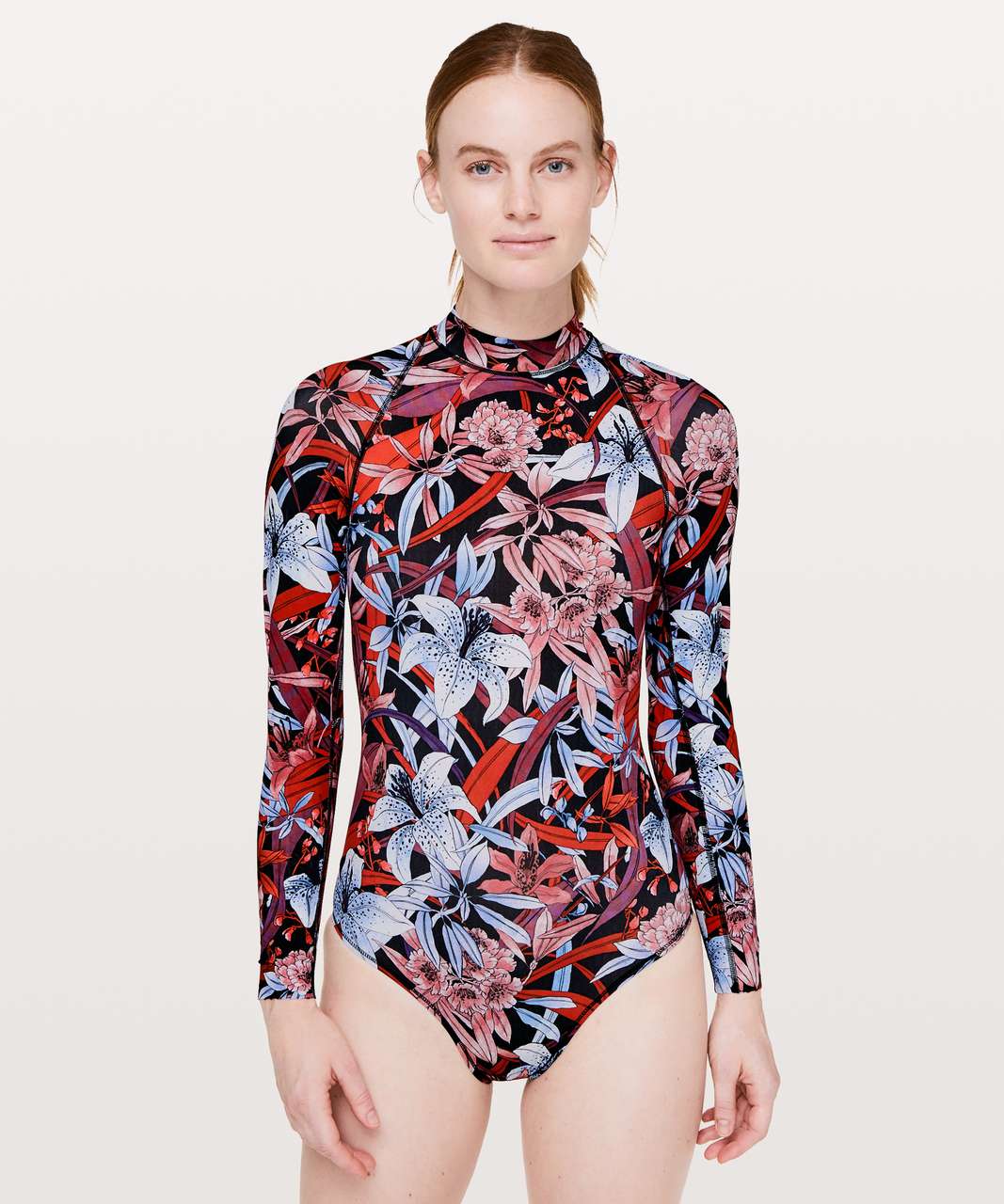 Lululemon Will The Wave Long Sleeve One Piece - Lush Lillies Multi