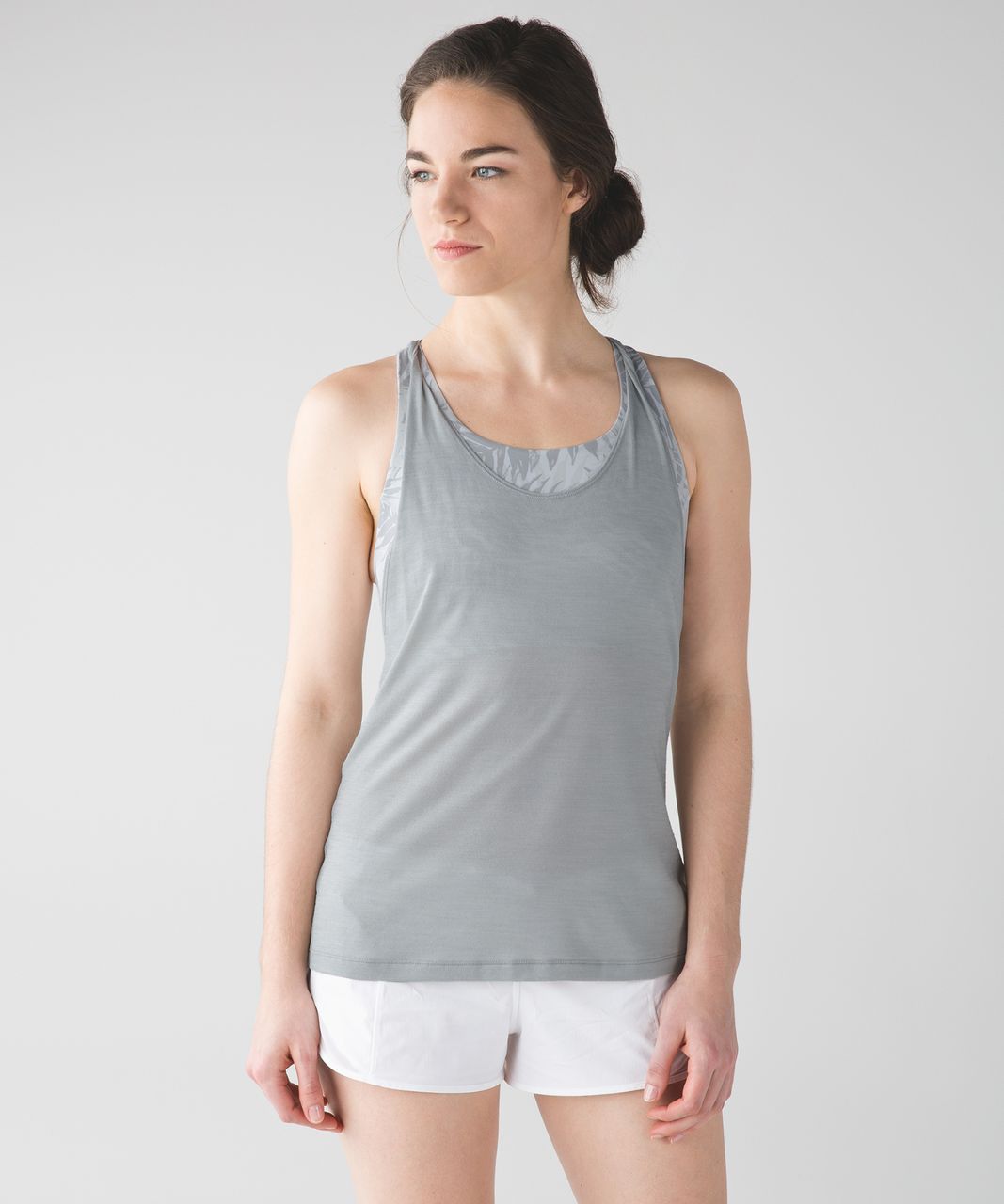 Lululemon Twist and Toil Tank - Heathered Seal Grey / Palm Camo White Nimbus