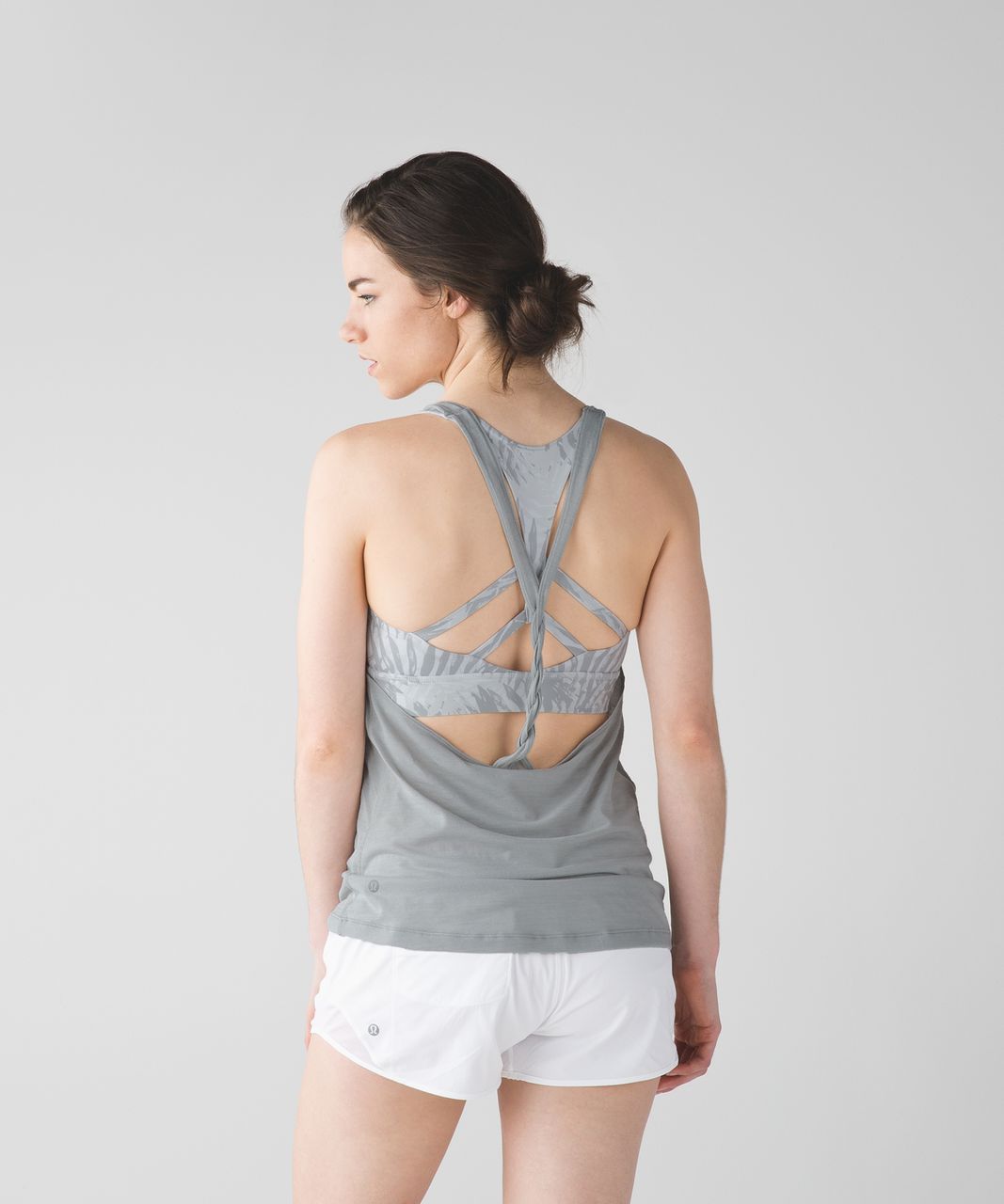 Lululemon Twist and Toil Tank - Heathered Seal Grey / Palm Camo White Nimbus