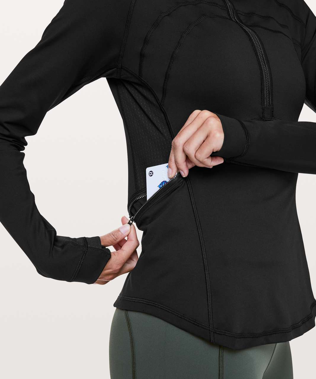 Lululemon Front Of The Pack 1/2 Zip - Black (First Release) - lulu fanatics