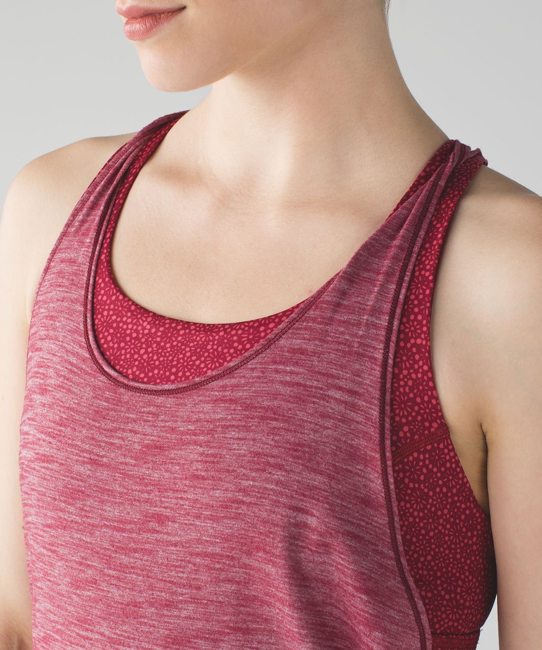 Lululemon Twist and Toil Tank - Heathered Rosewood / Freckle Flower Fireside Red Rosewood