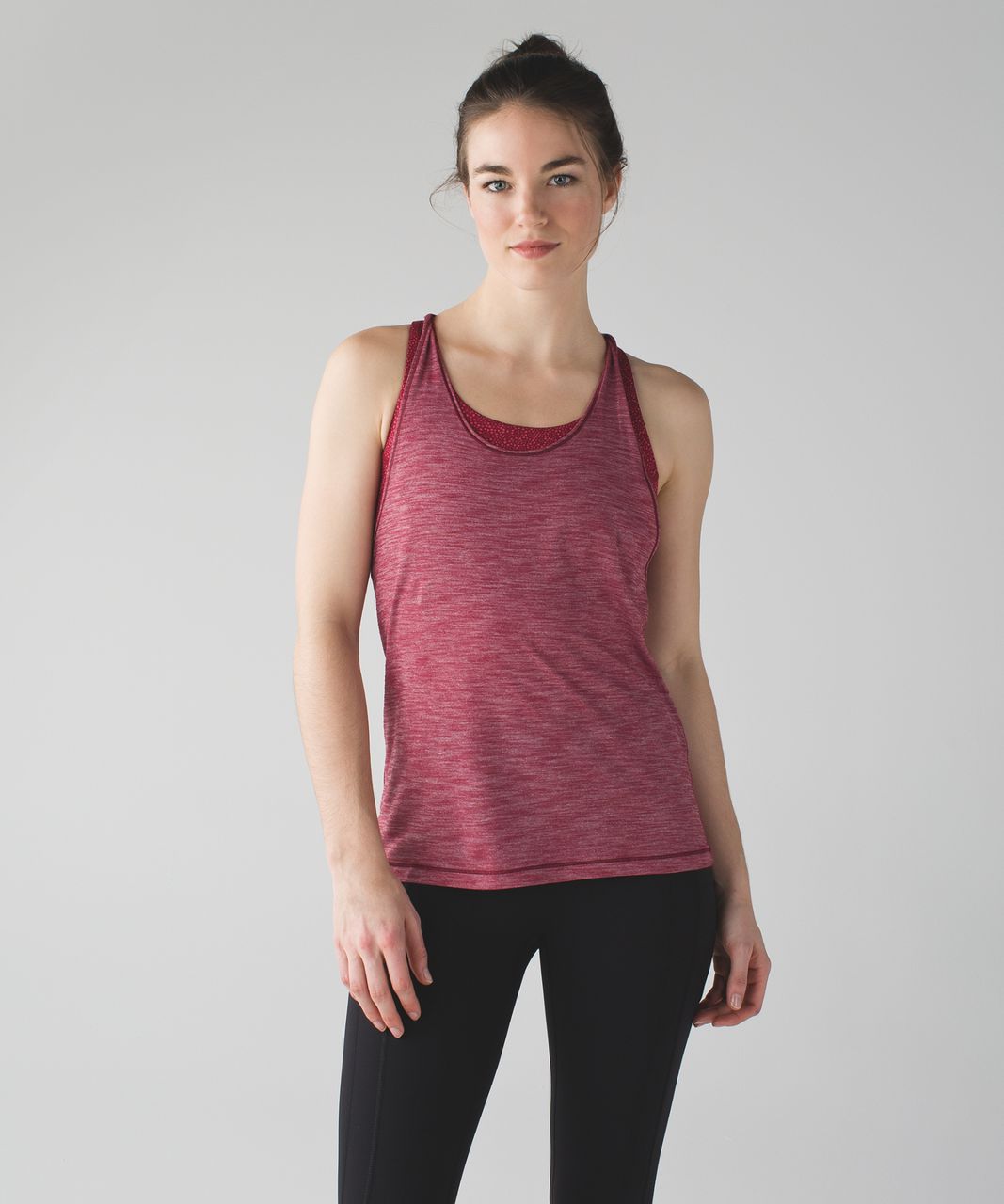 Lululemon Twist and Toil Tank - Heathered Rosewood / Freckle Flower Fireside Red Rosewood