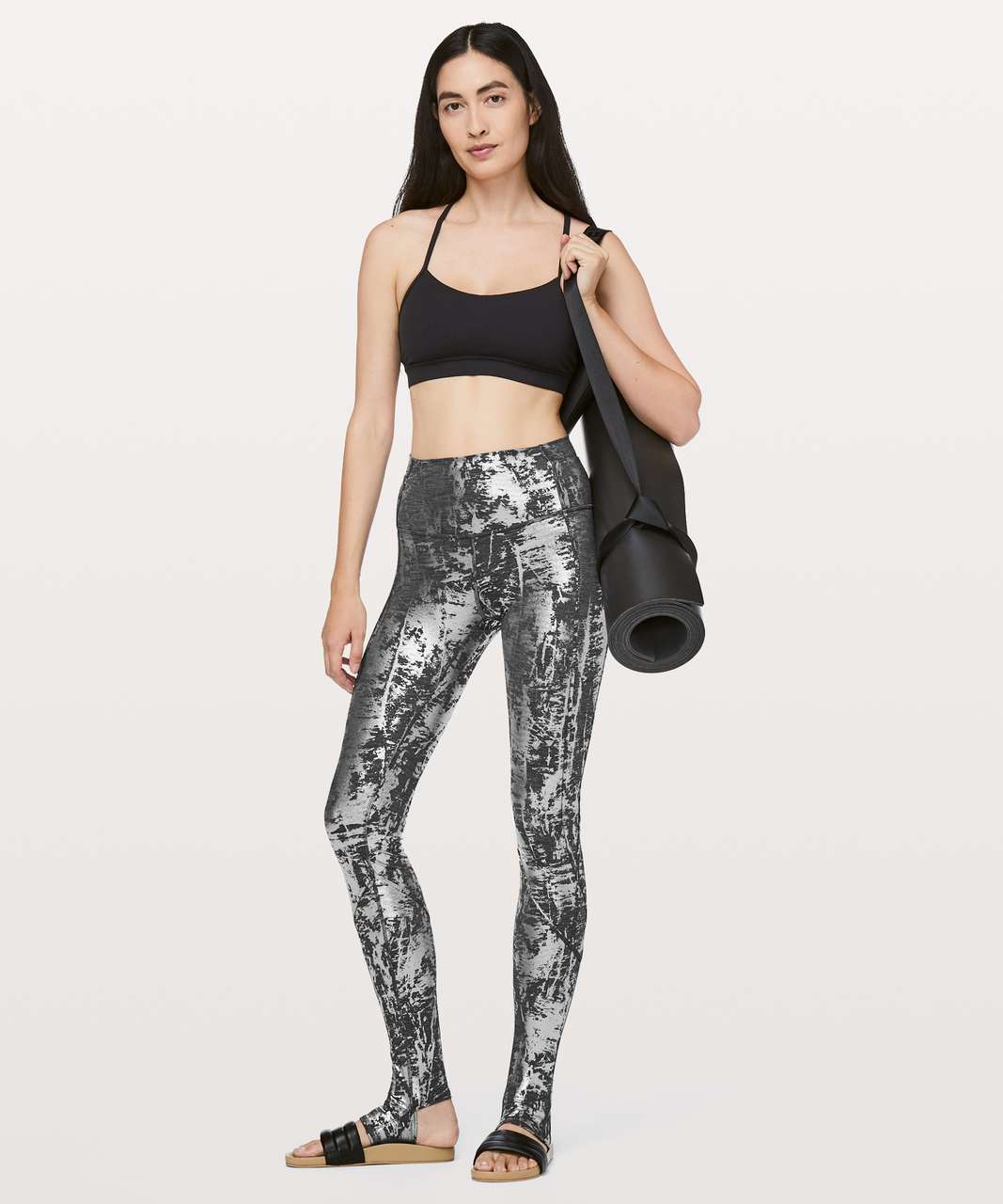 Foil Legging in Melt - Oatmeal Heather with Rose Gold Foil – Carbon38