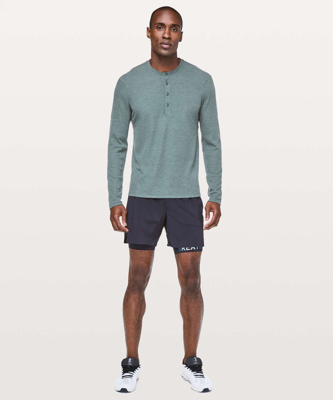 Lululemon Shift Stitch Henley - Heathered Gravity