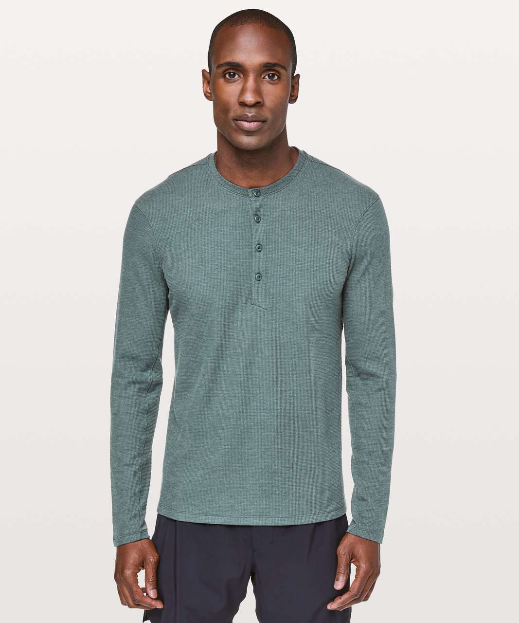 Lululemon Shift Stitch Henley - Heathered Gravity - lulu fanatics