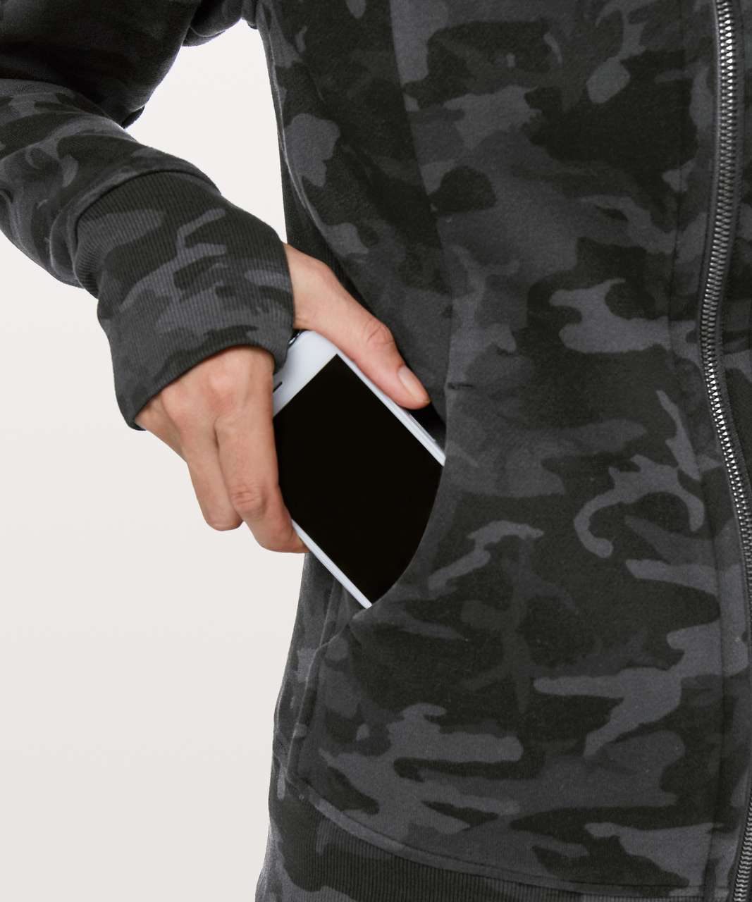 Incognito Camo Print Long Sleeve Pullover Hoodie