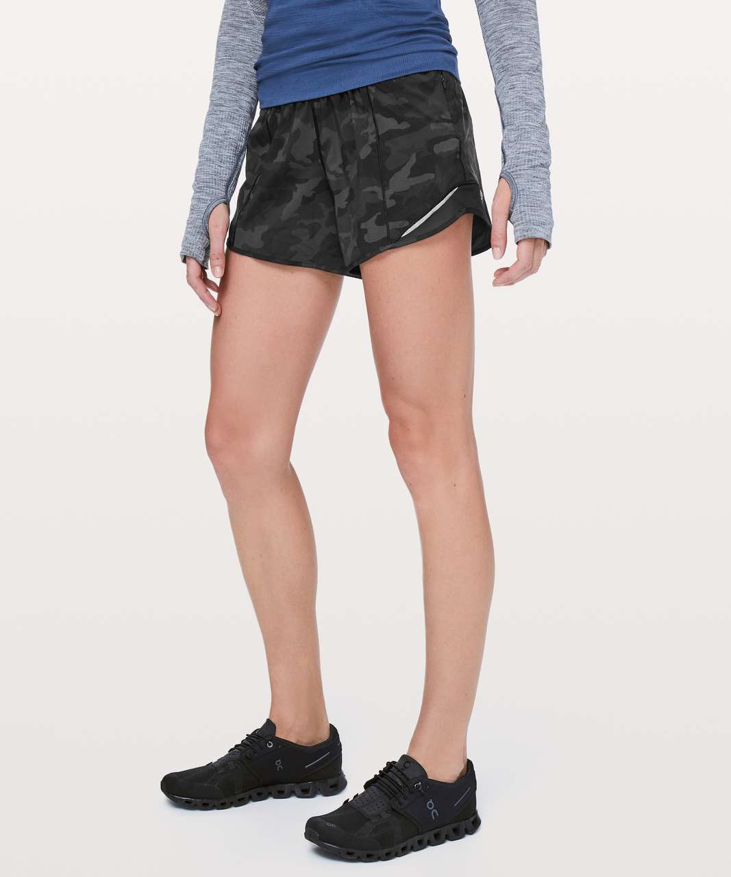 Lululemon Hotty Hot Short II *Long 4 - Incognito Camo Multi Grey / Black  (First Release) - lulu fanatics