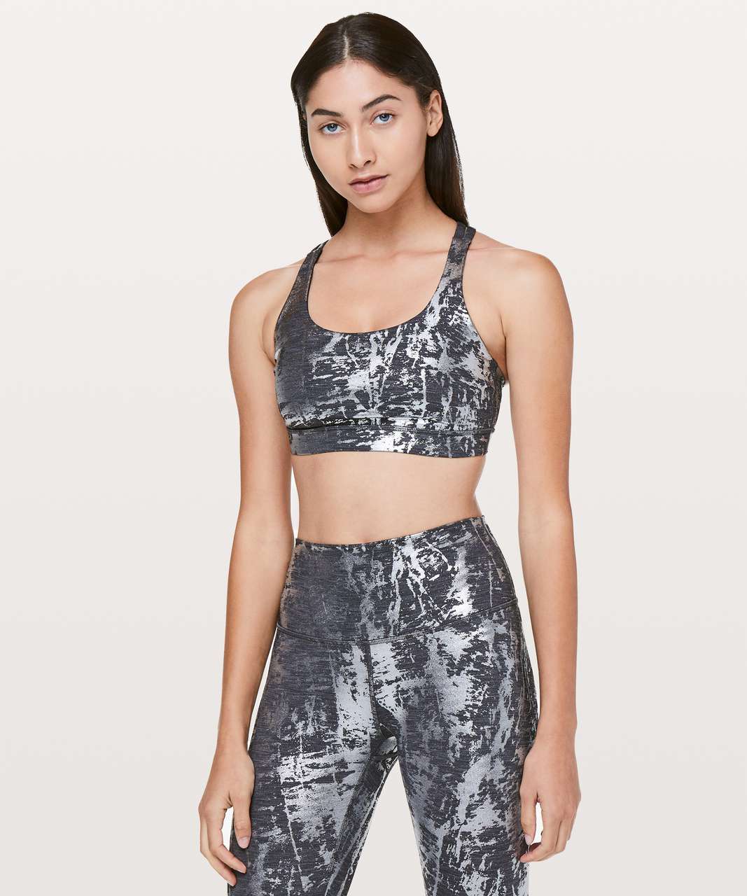 Lululemon Energy Bra - Crinkle Heather Brindle High Shine Foil