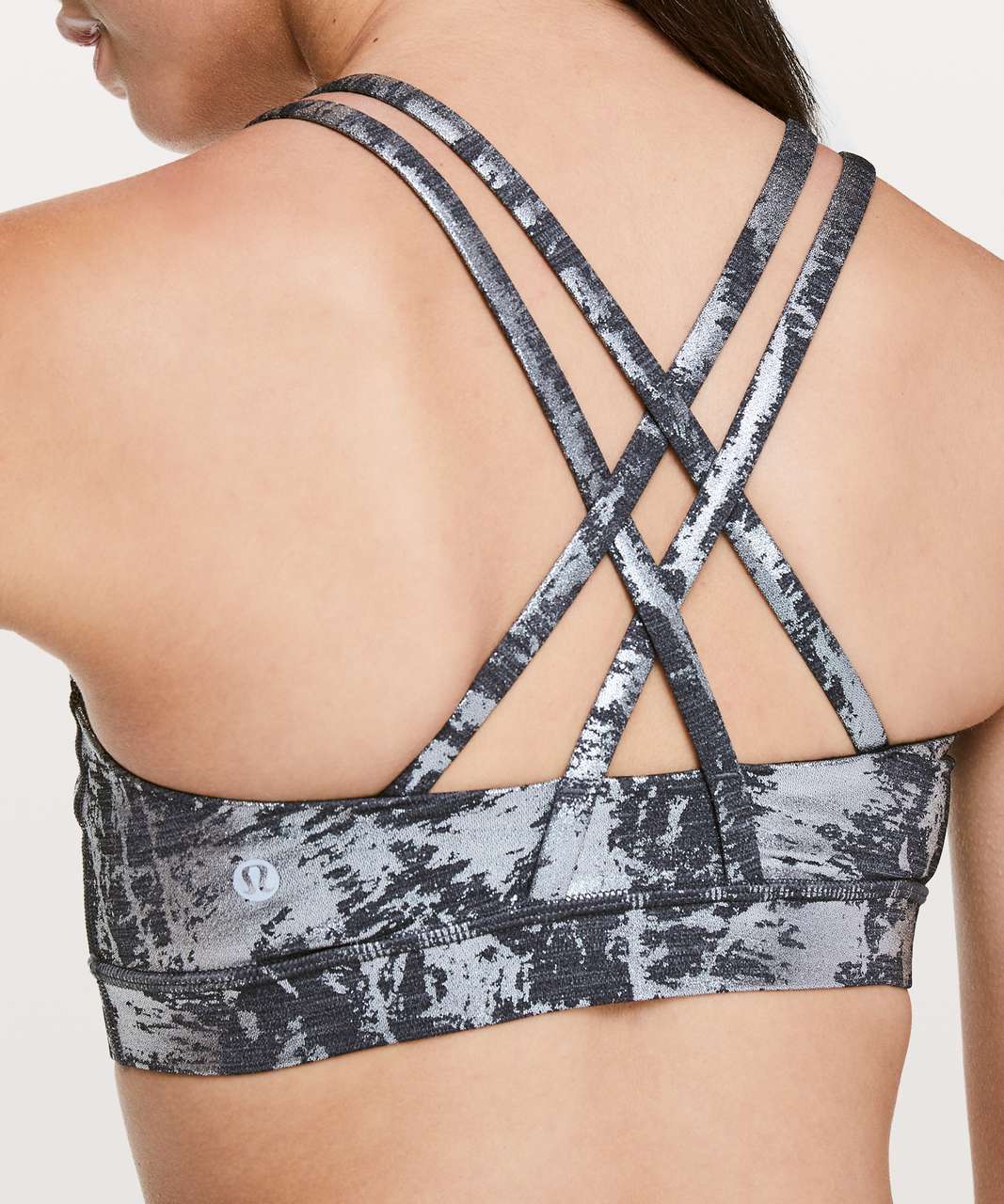 Lululemon Energy Bra Shine Medium Support Acclimatize Black Foil Size 2 -  $40 - From Blessedwifey