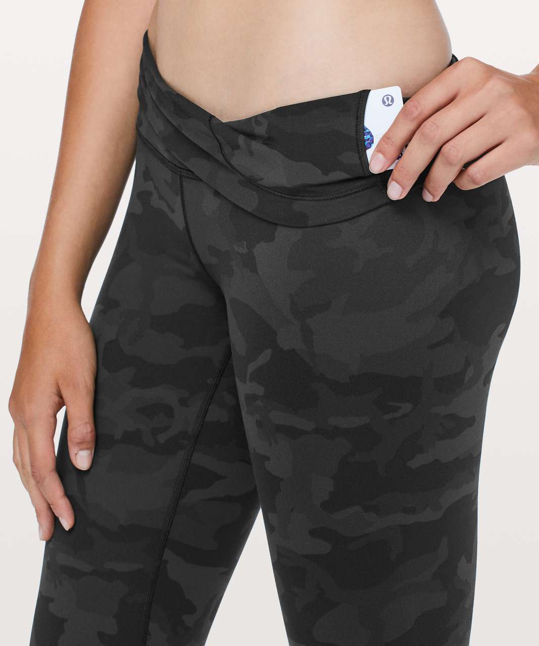 Lululemon Wunder Under Crop (high-rise) *full-on Luxtreme 21 In Incognito  Camo Multi Gator Green