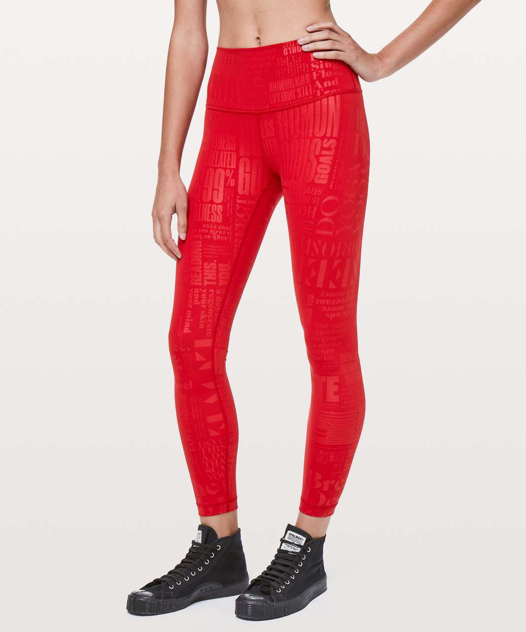 Lululemon Wunder Under Hi-Rise 7/8 Tight *20Y Collection 25" - 20YR Manifesto Embossed Dark Red