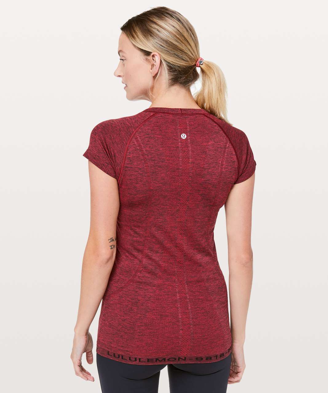 Lululemon Swiftly Tech Short Sleeve Crew *20Y Collection - Dark Red / Black