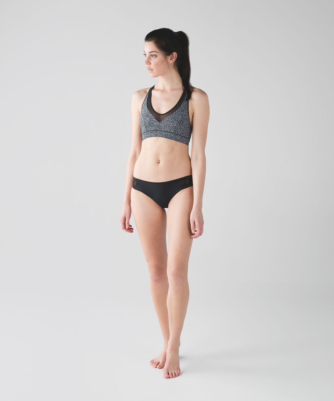 Lululemon Race With Me Top - Freckle Flower Black White / Black