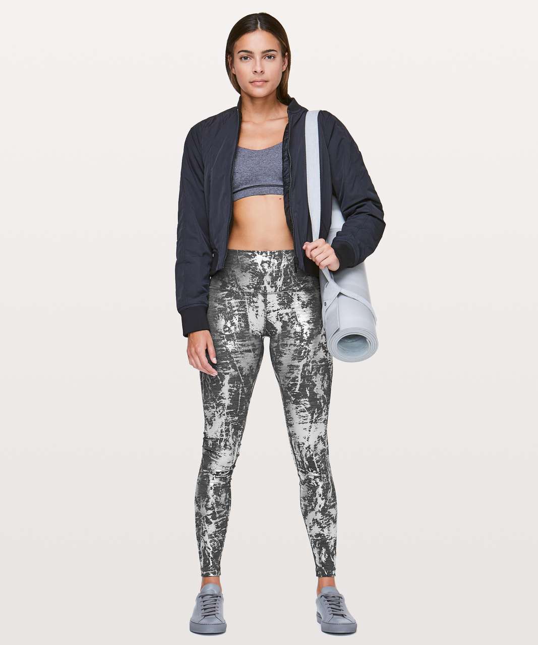 Foil Legging in Melt - Oatmeal Heather with Rose Gold Foil – Carbon38