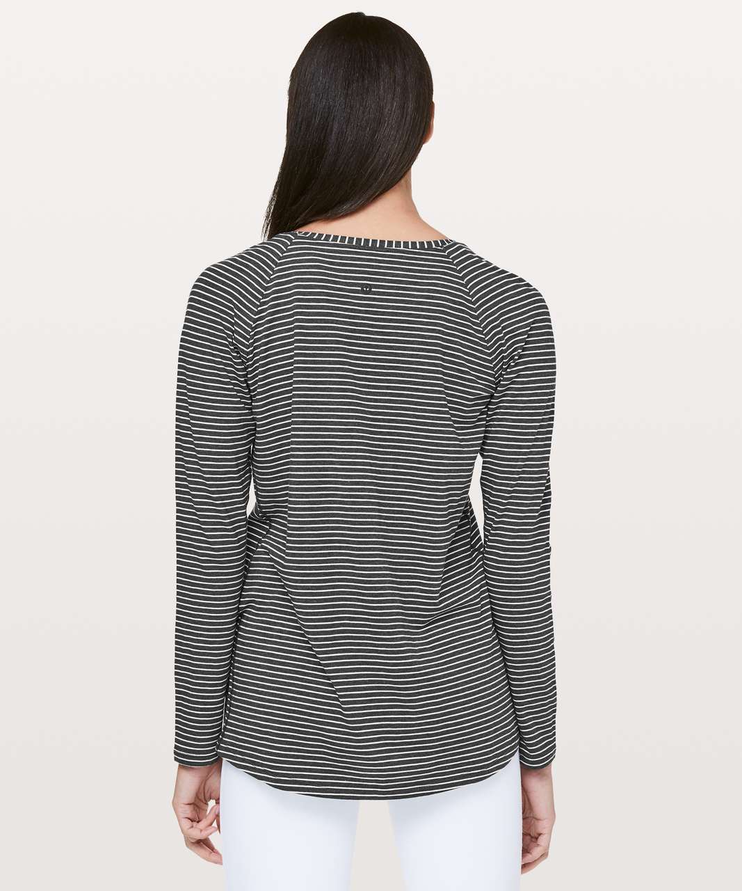 Lululemon Emerald Long Sleeve - Modern Stripe Heathered Black White