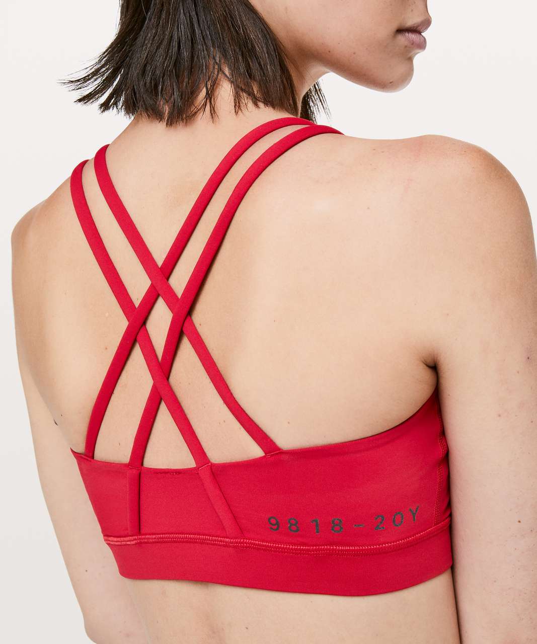 Lululemon Red Energy Bra 20Y Collection-20Y Manifesto Embossed Dark Red