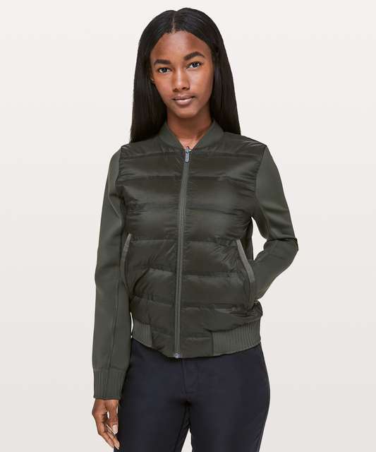 Lululemon Down & Around Bomber (Reversible) - Dark Cedar - lulu fanatics