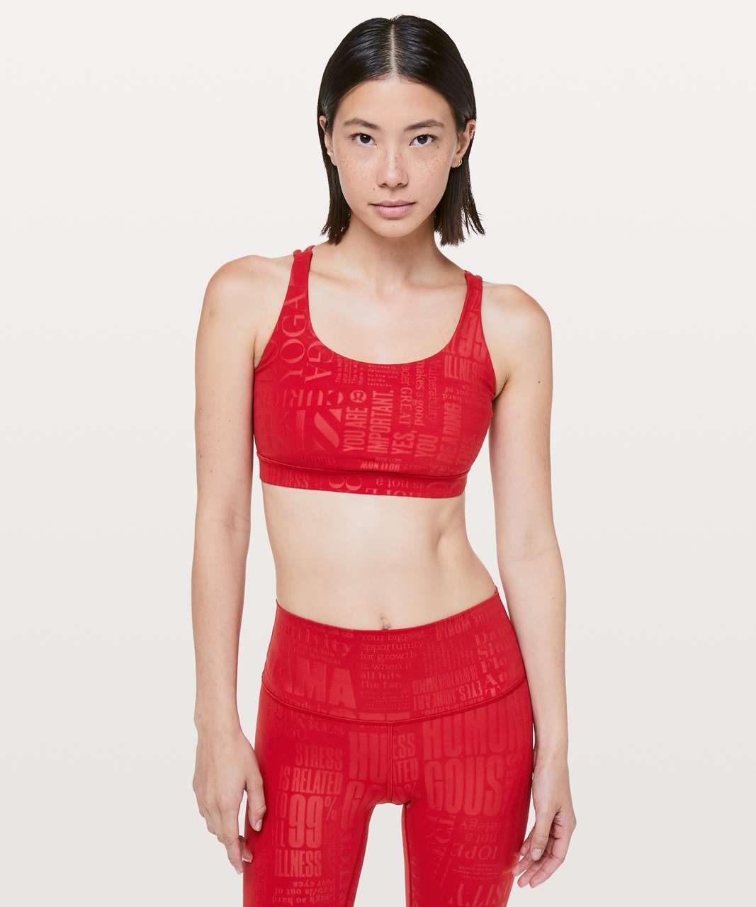 Lululemon Energy Bra *20Y Collection - 20YR Manifesto Embossed Dark Red -  lulu fanatics