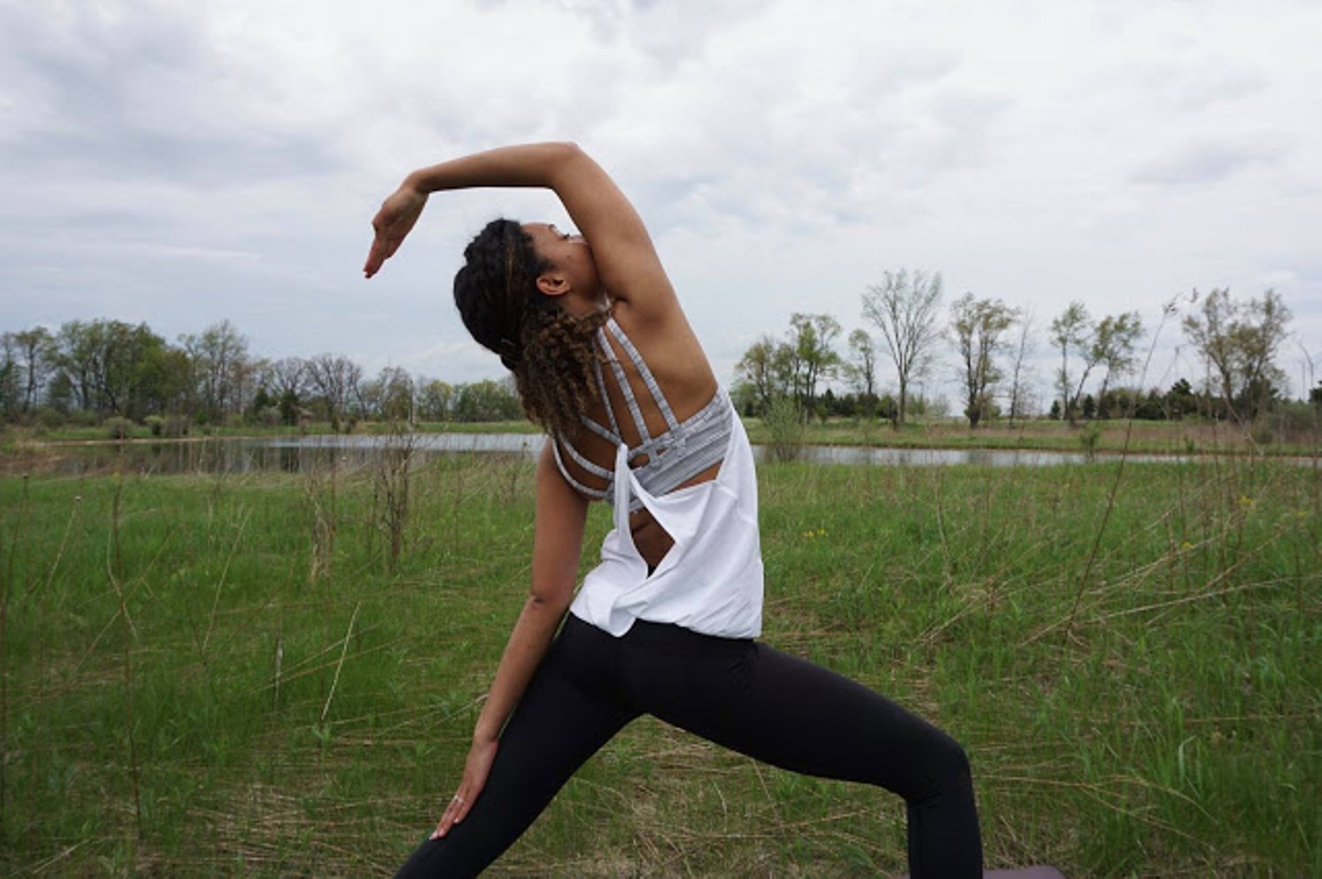 Lululemon Nouveau Limits Tank - Cyber Stripe White Silver Fox / White