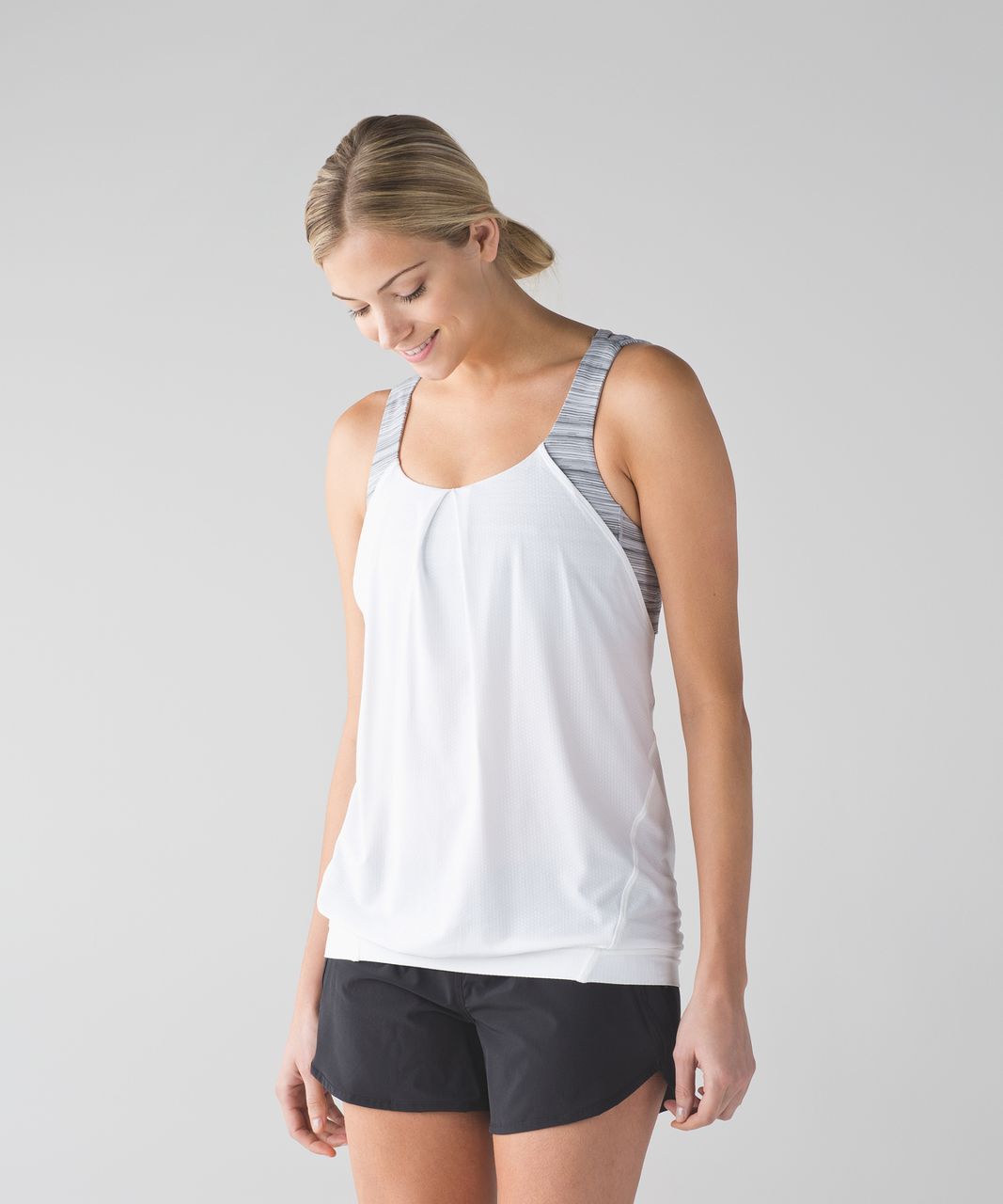 Lululemon Nouveau Limits Tank - Cyber Stripe White Silver Fox / White