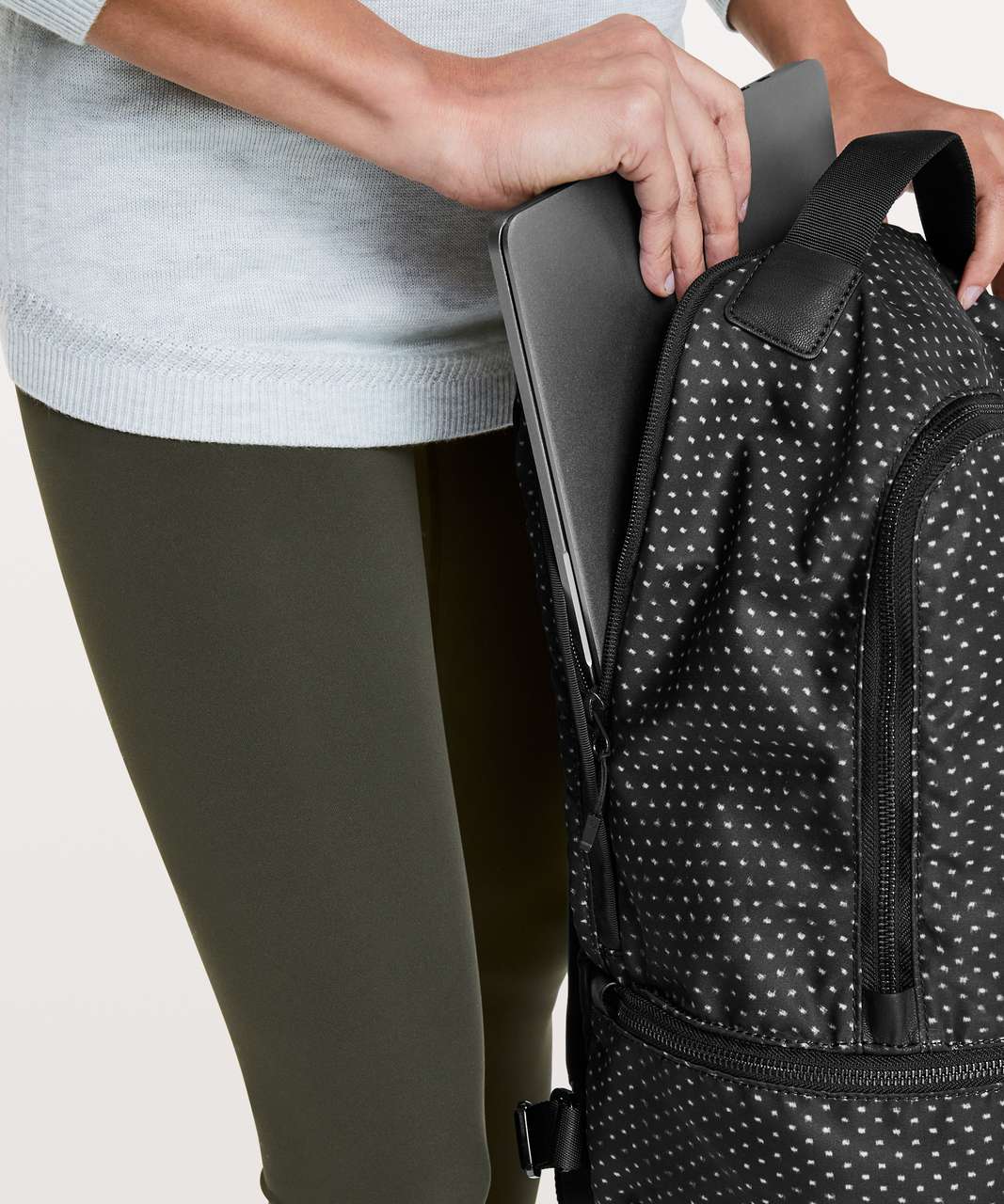 Lululemon City Adventurer Backpack *17L - Ikat Needle Dot Grey Black / Black