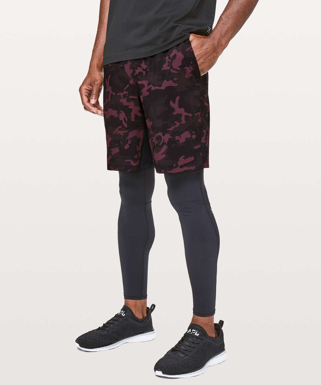 Lululemon T.H.E. Short 7 Mesh *Linerless - Variegated Mesh Camo Max Dark  Olive - lulu fanatics