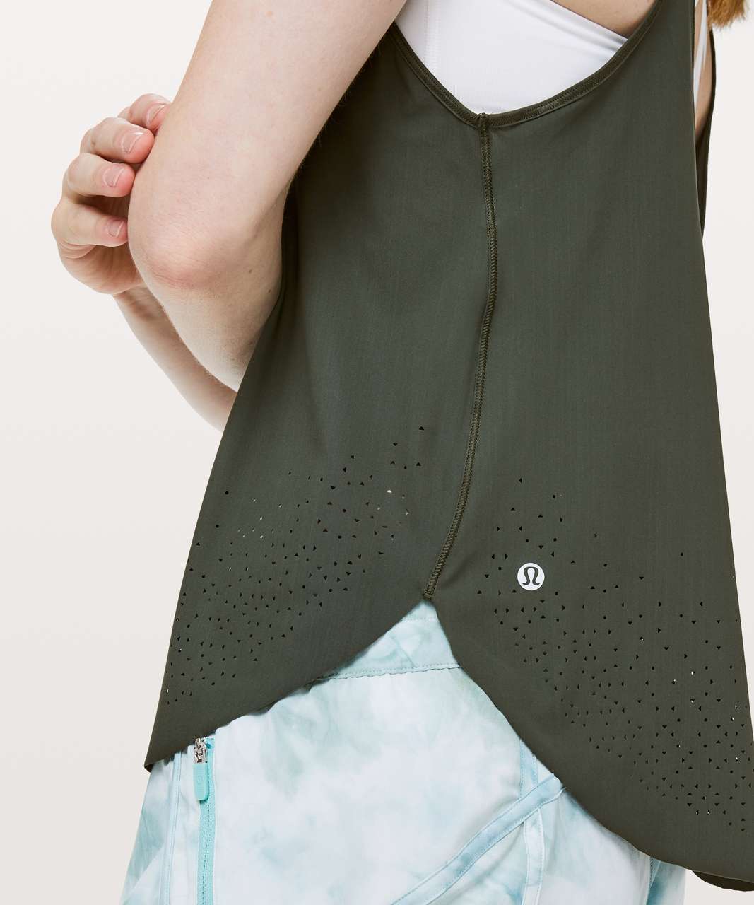 Lululemon Set Free Run Tank - Camo Green