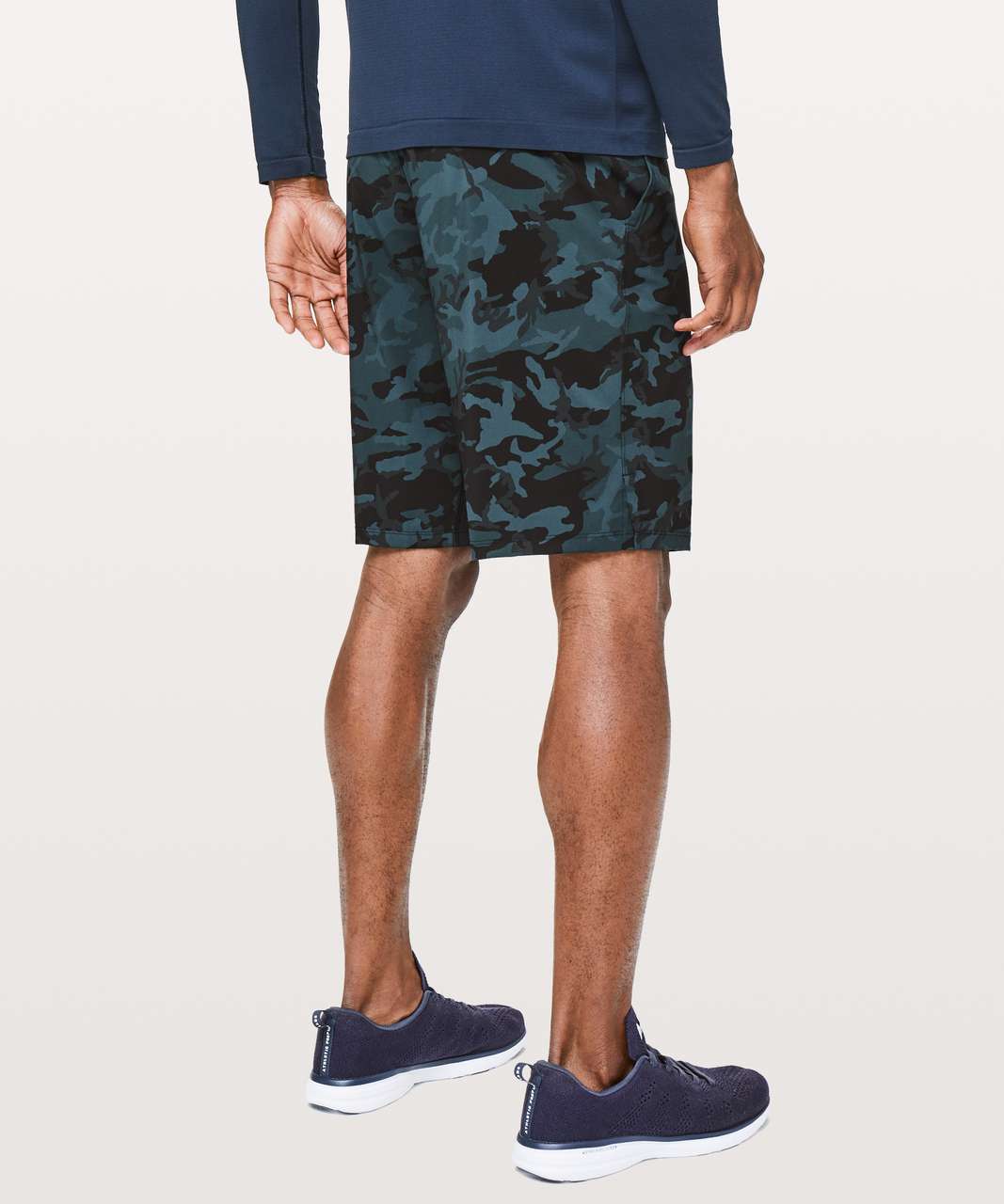 Lululemon - Pace Breaker Short Linerless 9 - Heathered Texture Printed  Mercury Deep Coal - $58.00