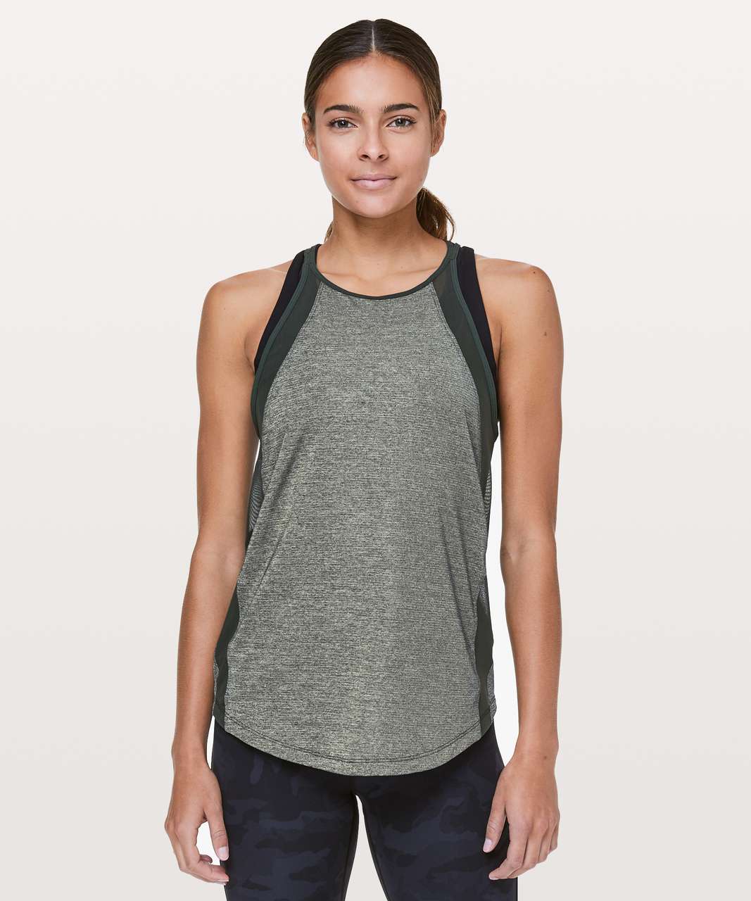 Lululemon Run Off-Route Tank - Heathered Camo Green / Camo Green