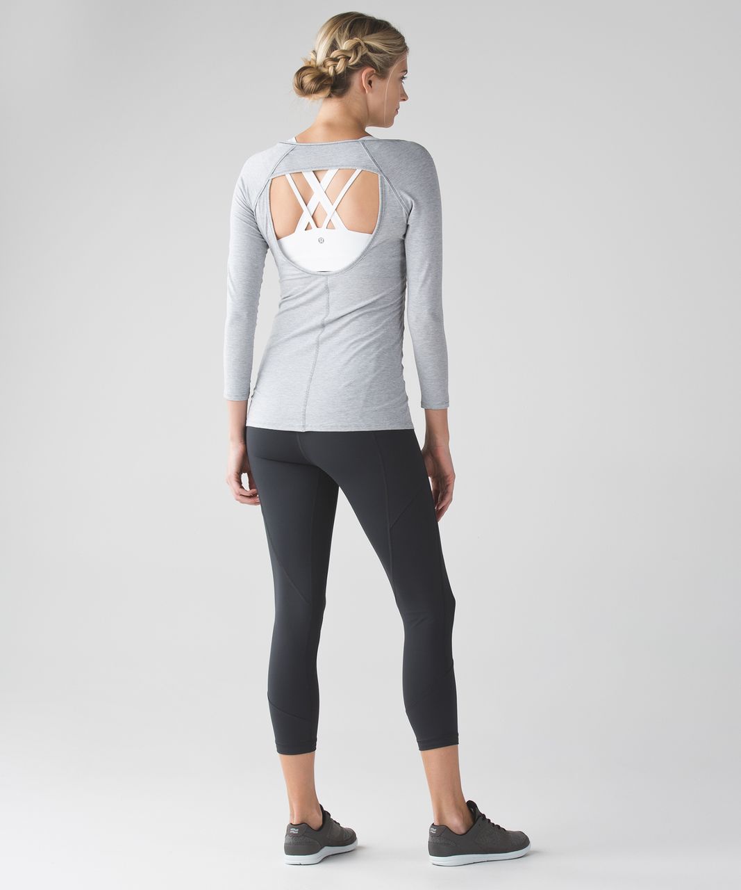 Lululemon Physically Fit Long Sleeve Tee - Wee Stripe White Heathered Medium Grey