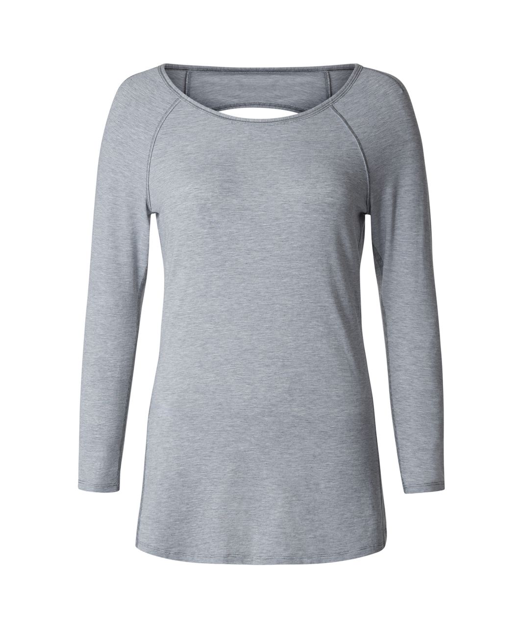 Lululemon Physically Fit Long Sleeve Tee - Wee Stripe White Heathered Medium Grey