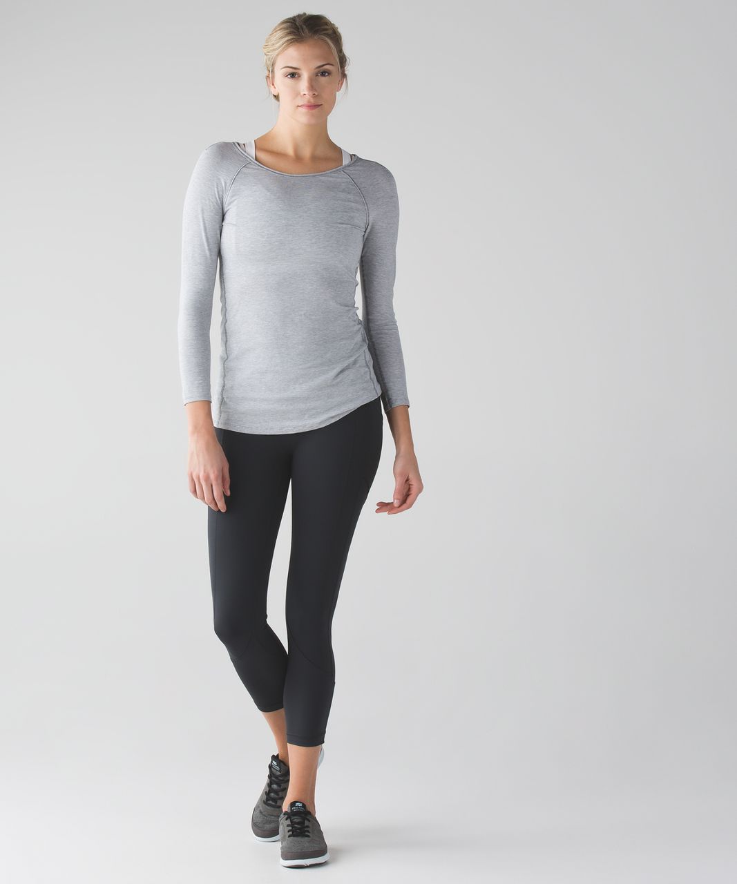 Lululemon Physically Fit Long Sleeve Tee - Wee Stripe White Heathered Medium Grey