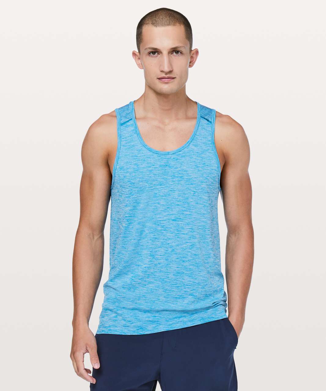 Lululemon Metal Vent Tech Surge Tank - Amalfi Blue / White