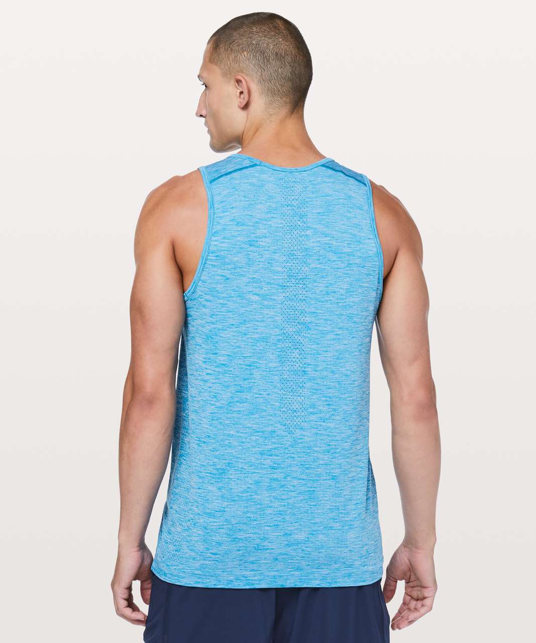 Lululemon Metal Vent Tech Surge Tank - Amalfi Blue / White