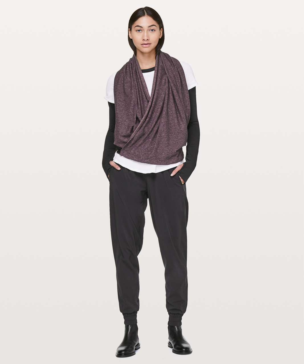 Lululemon Vinyasa Scarf *Rulu - Heathered Arctic Plum / Black