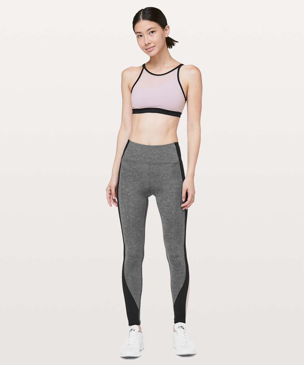 Lululemon Get Going Train Tight *28" - Heathered Black / Black / Smoky Blush