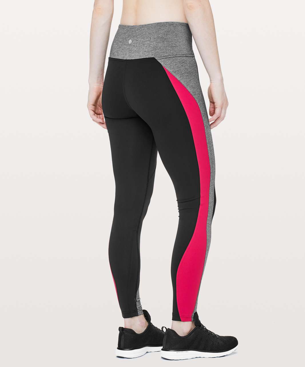 Lululemon Get Going Train Tight *28" - Black / Heathered Black / Flamenco Red