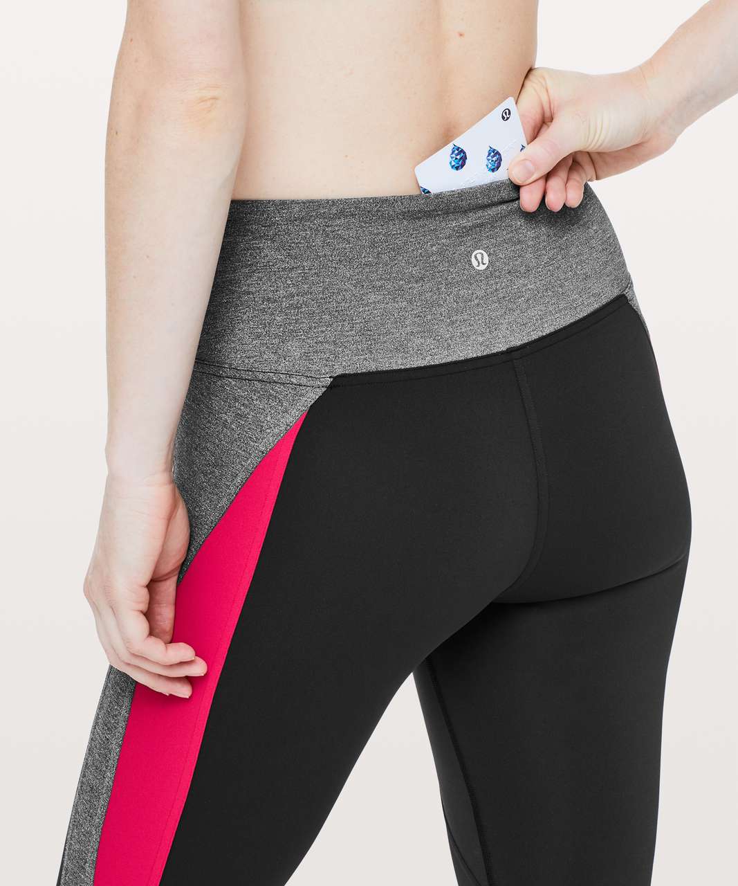 Lululemon Get Going Train Tight *28" - Black / Heathered Black / Flamenco Red