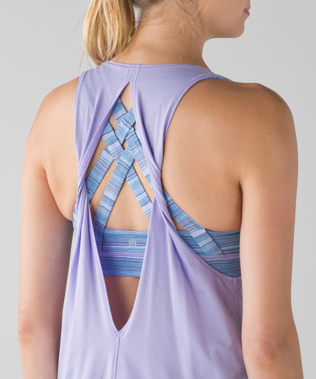 Lululemon Ready & Go Tank Built-In Bra Top Wave Twist Lilac Kayak Blue Size  4