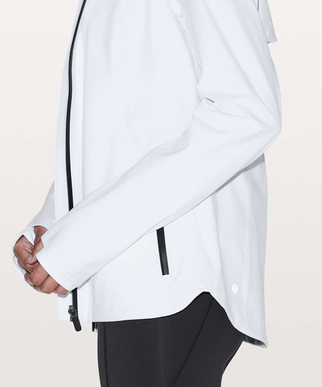 Lululemon Rain Jacket 6 Bright White Fitted Stretch Zip-Up Hoodie