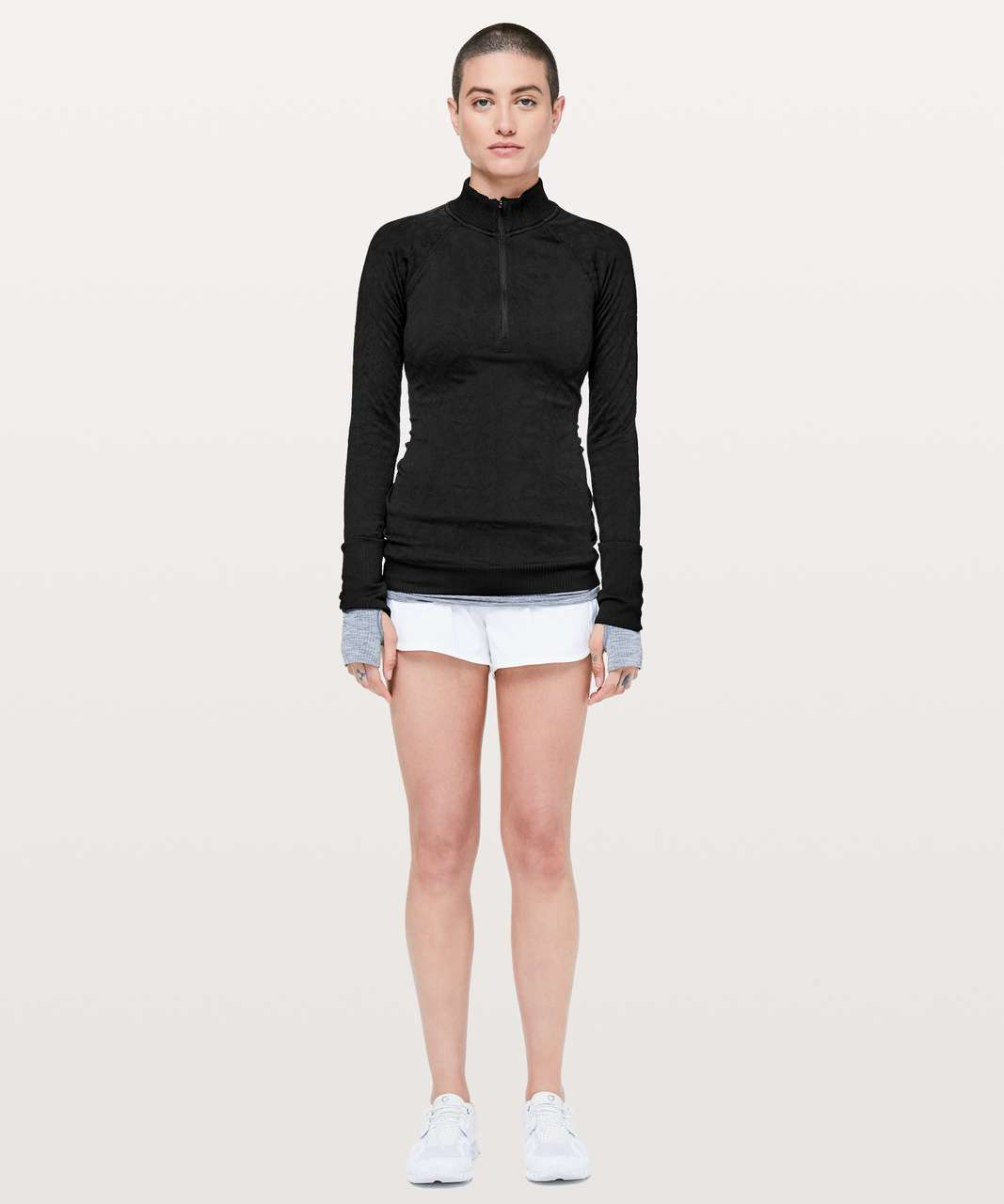 NEW Women Lululemon Rest Less Cropped Half-Zip Herringbone Fade