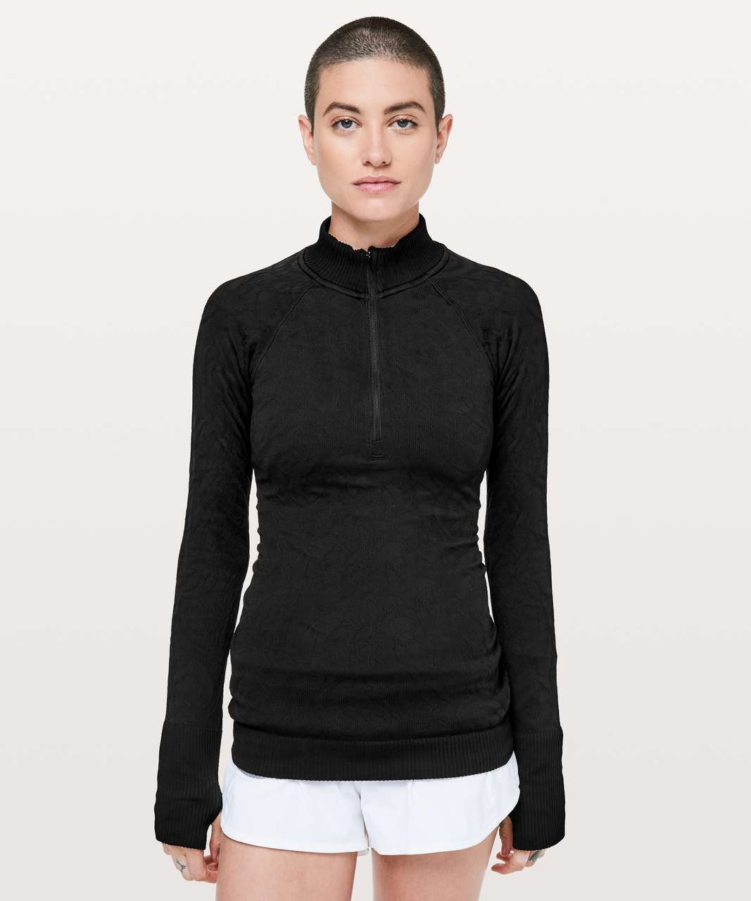 Lululemon Rest Less 1/2 Zip Black Grey Heather Pullover Jacket Running  Small - $42 - From bria