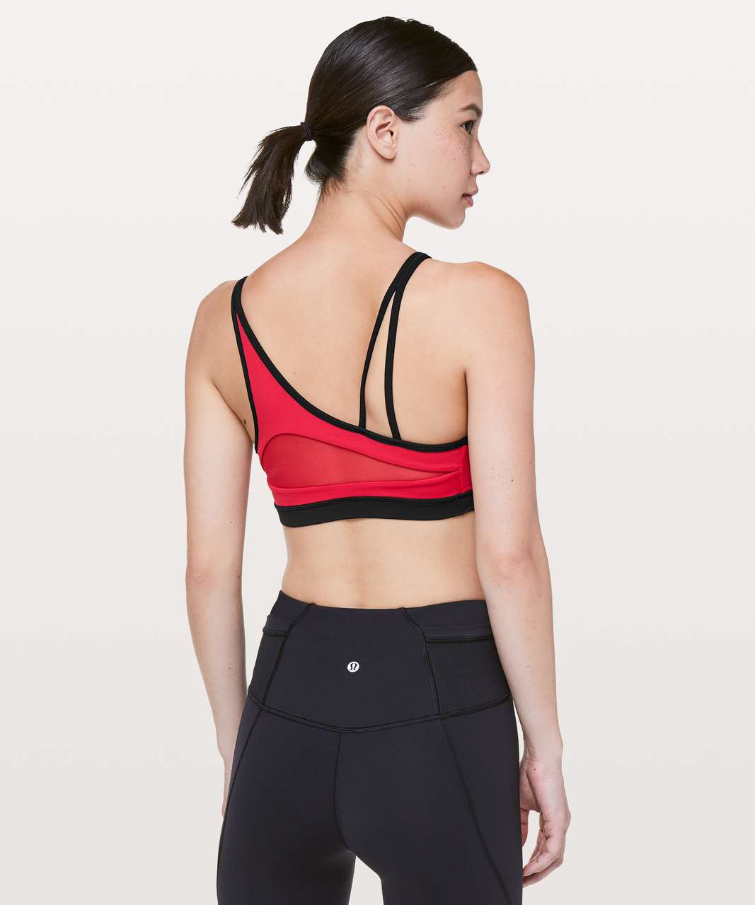 red and black sports bra