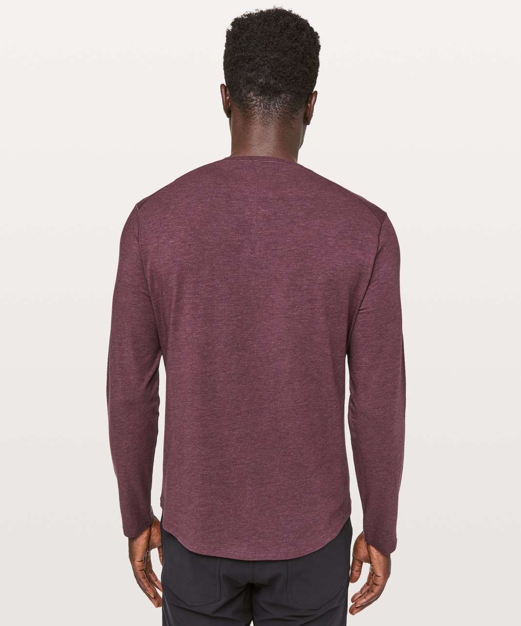 Lululemon 5 Year Basic Long Sleeve Henley - Heathered Black Plum