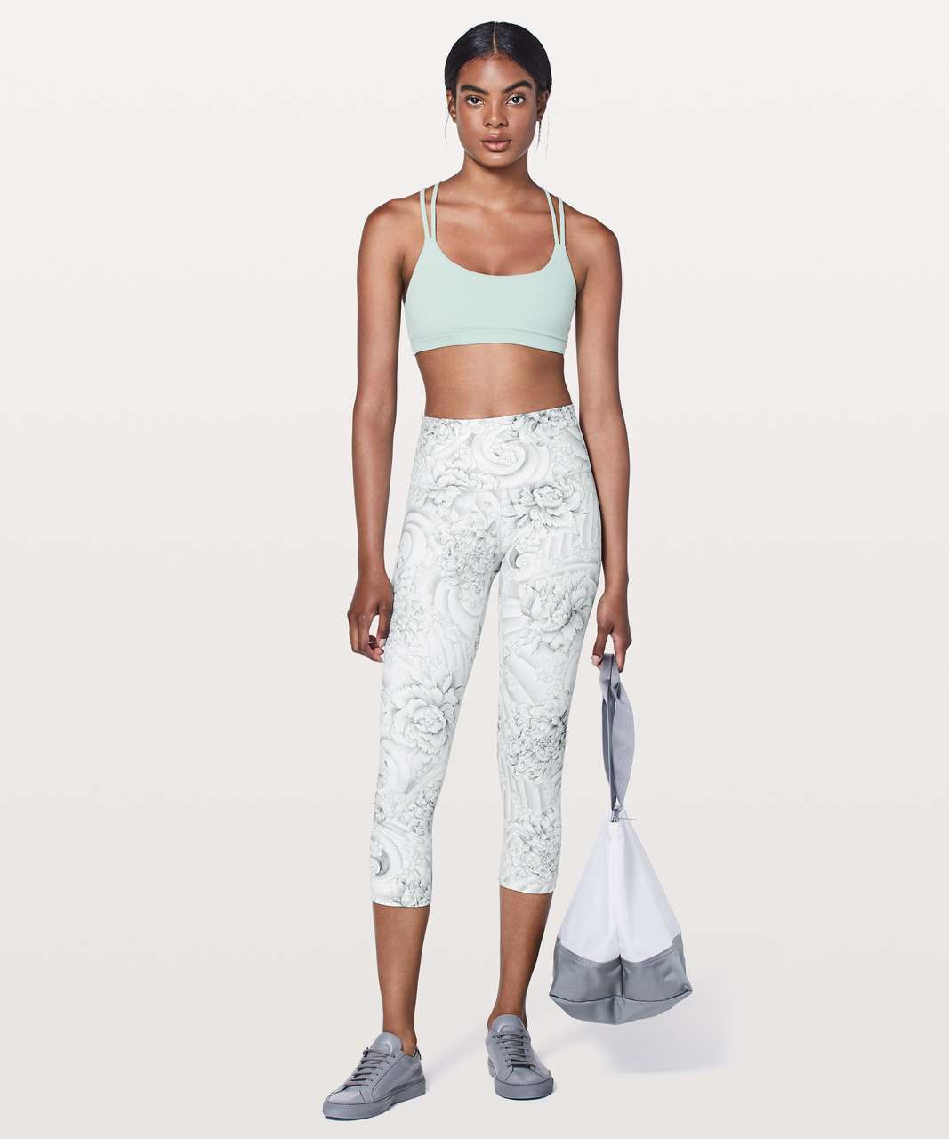 Lululemon Wunder Under Crop 21 *Lace - White - lulu fanatics