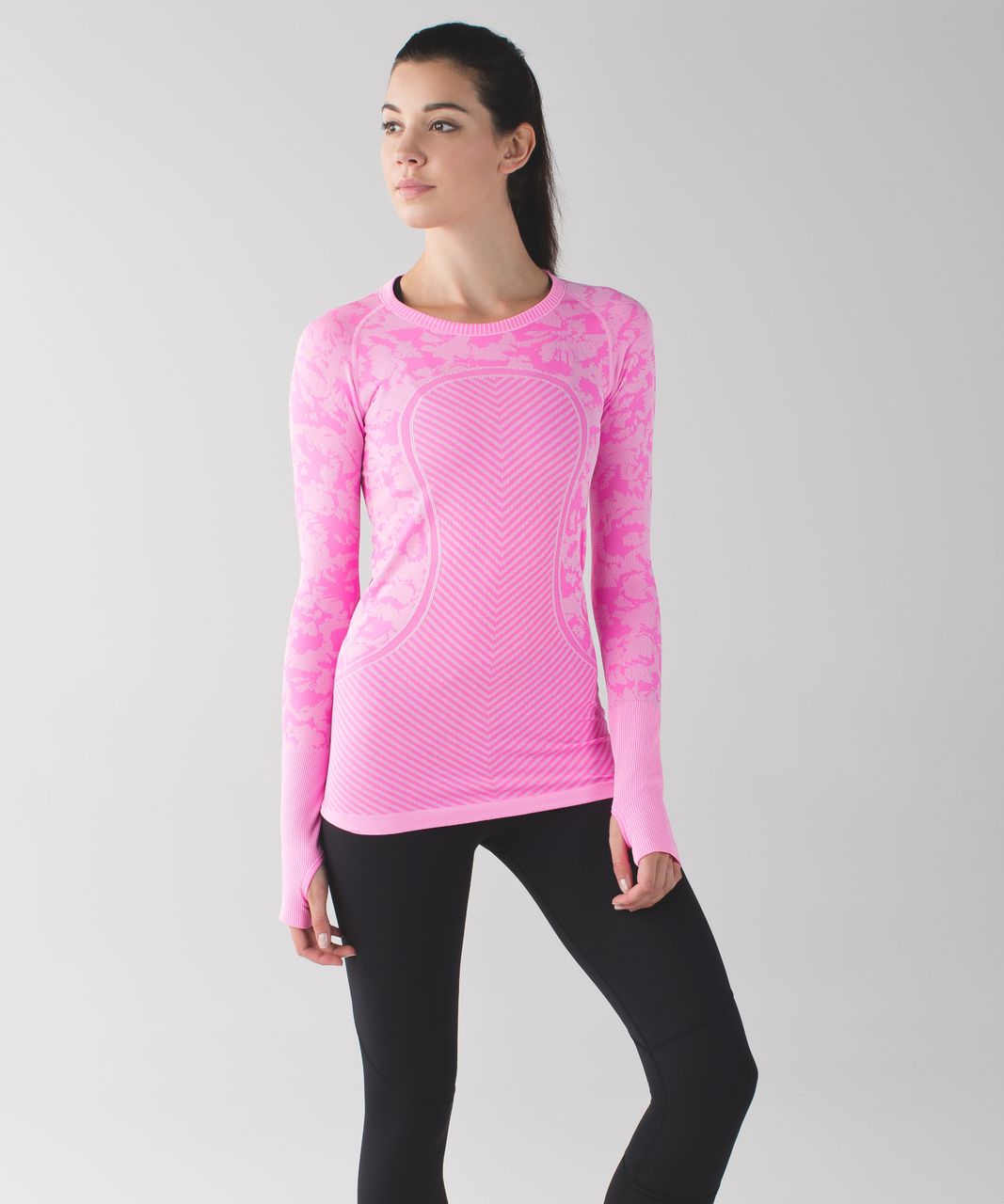 Lululemon Run: Swiftly Tech Long Sleeve Crew - Tonka Stripe Heathered Rust  Berry Rust Berry - lulu fanatics