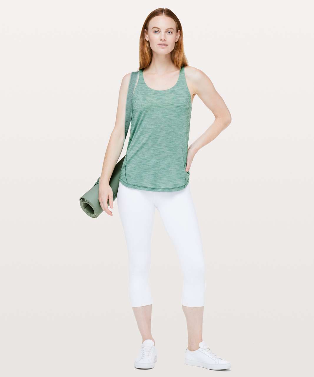 Lululemon Moment To Movement 2-In-1 Tank - Heathered Frosted Pine / Lemon Ice