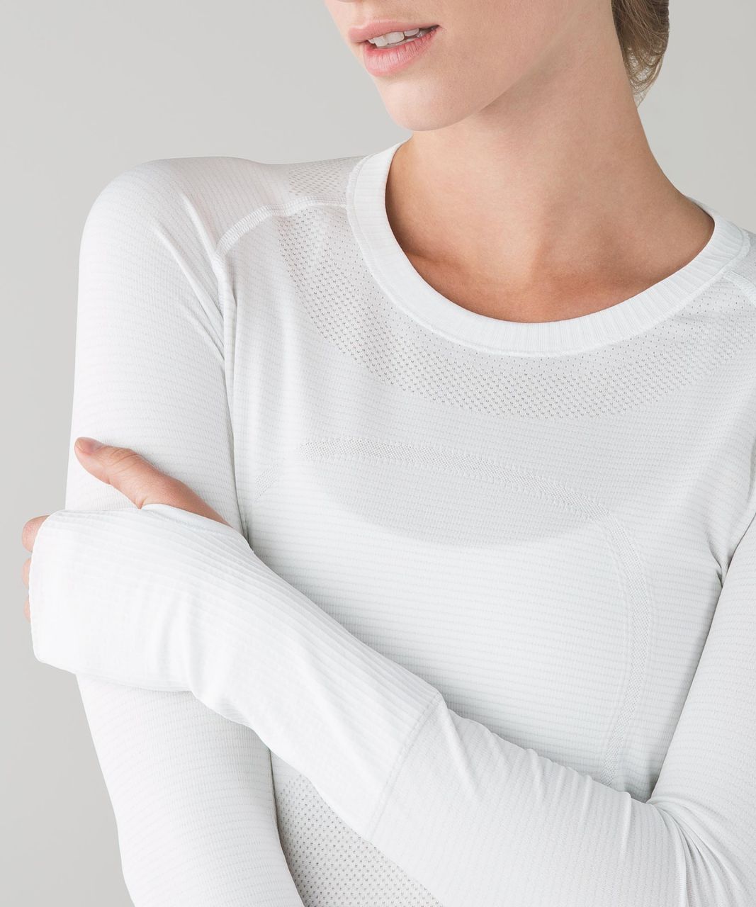 Lululemon Swiftly Tech Long Sleeve Crew - Heathered White